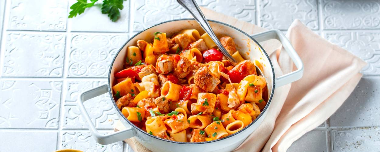 One-Pot-Millerighe mit Paprika und Hähnchen