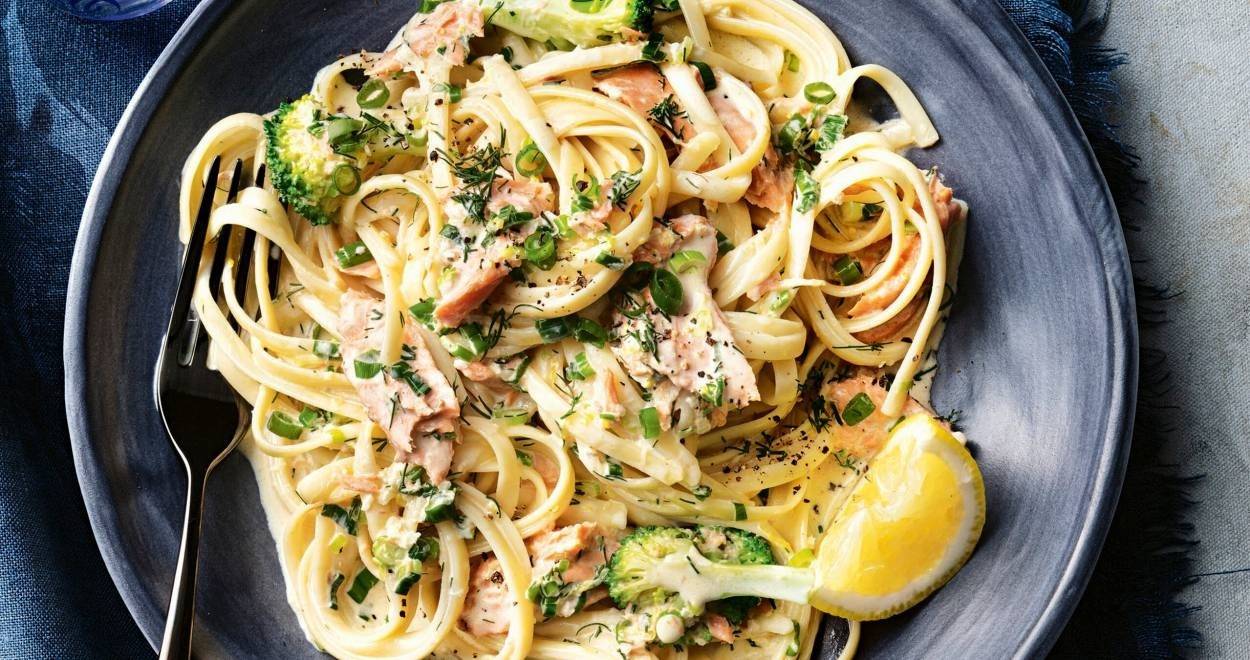 Blitzpasta mit Lachs 