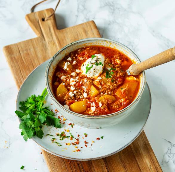 Kartoffel-Hack-One-Pot mit Feta und Tomaten