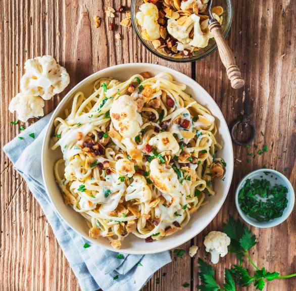 Bavette in cremiger Blumenkohlsoße