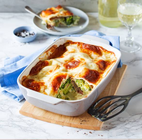 Brokkoli-Mascarpone-Lasagne mit Prosciutto cotto