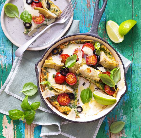 Bunte Frittata-Pizza