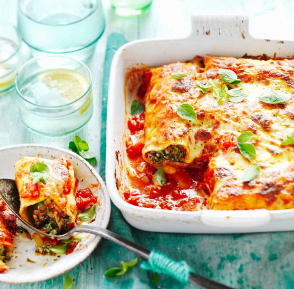 Cannelloni mit Ricotta-Spinat-Füllung