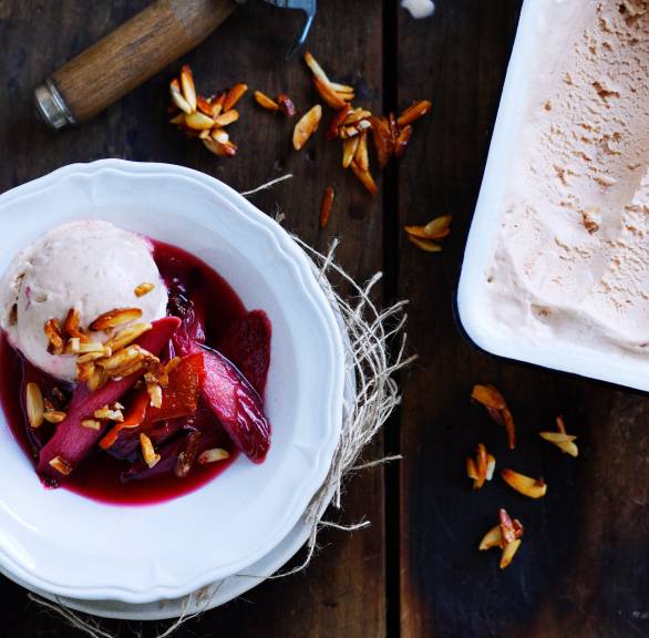 Cremiges Rhabarbereis