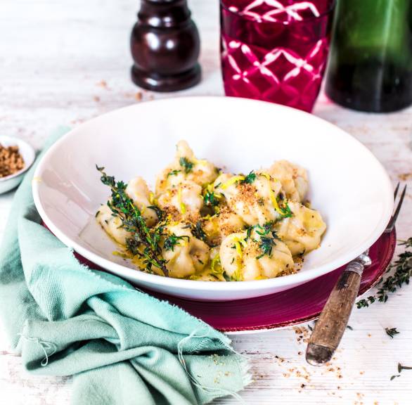 Fagottini mit Mangold-Lachs-Füllung