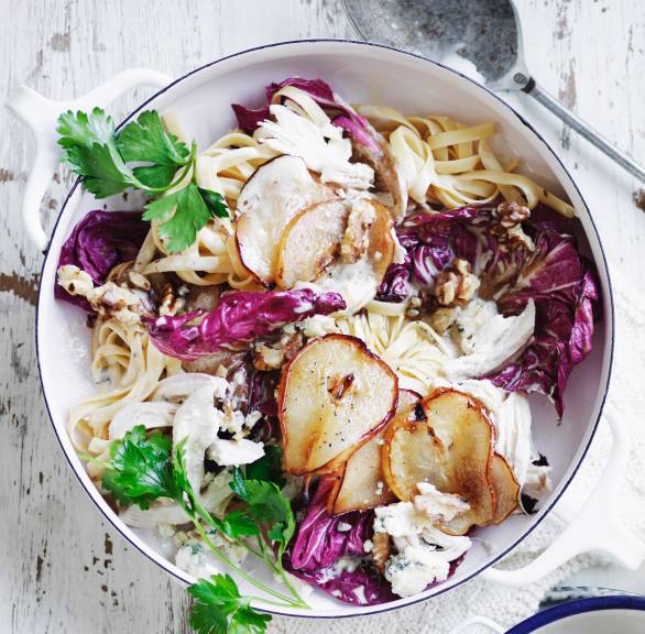 Fettuccine mit Hähnchen, Radicchio & Gorgonzola