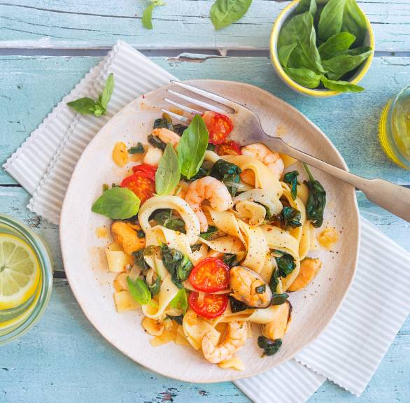 Fettuccine mit Meeresfrüchten