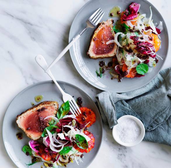 Gegrillter Thunfisch mit Fenchel-Radicchio-Salat