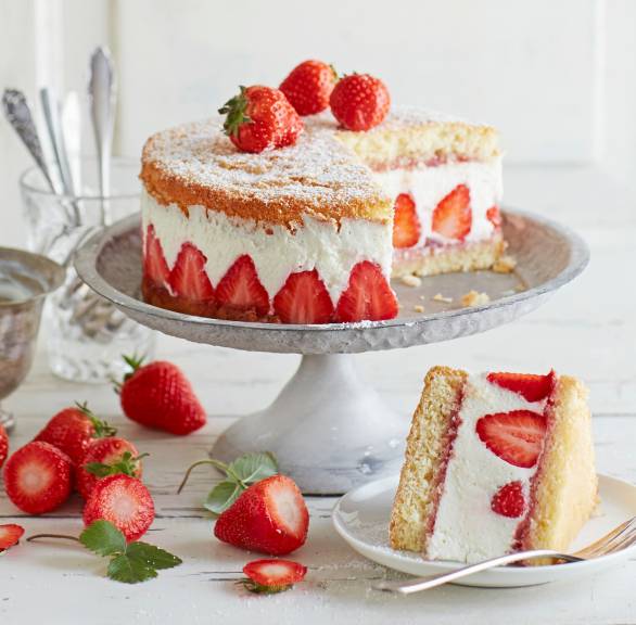 Käsesahnetorte mit Erdbeeren