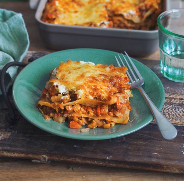 Lasagne mit  Linsen-Bolognese
