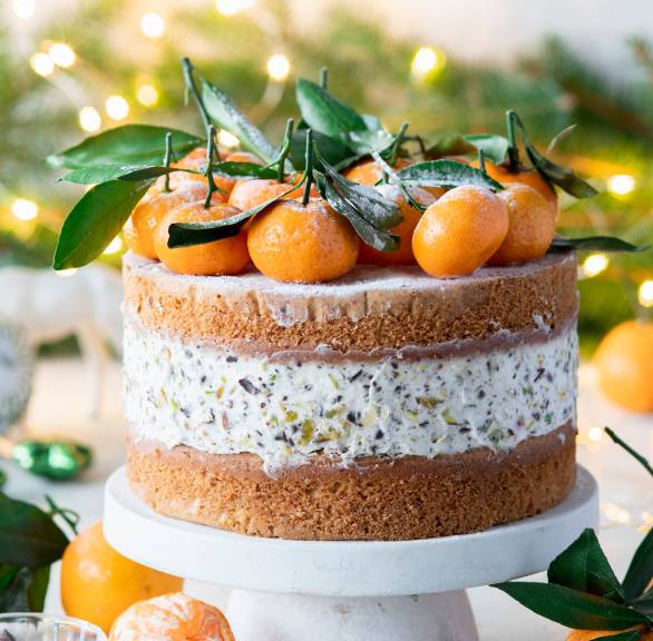 Mandarinen-Pistazien-Torte mit Frischkäse