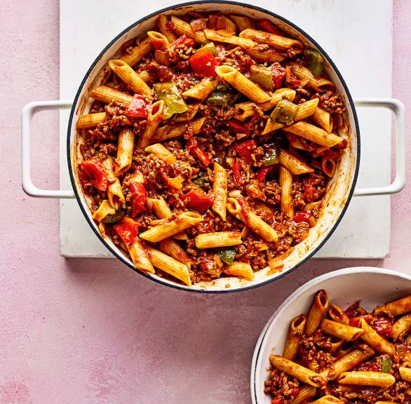 One-Pot-Pasta mit Paprika
