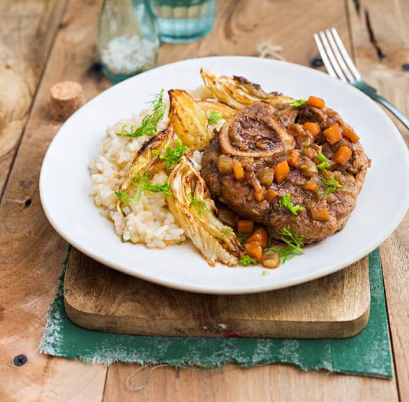 Ossobuco mit Fenchelrisotto