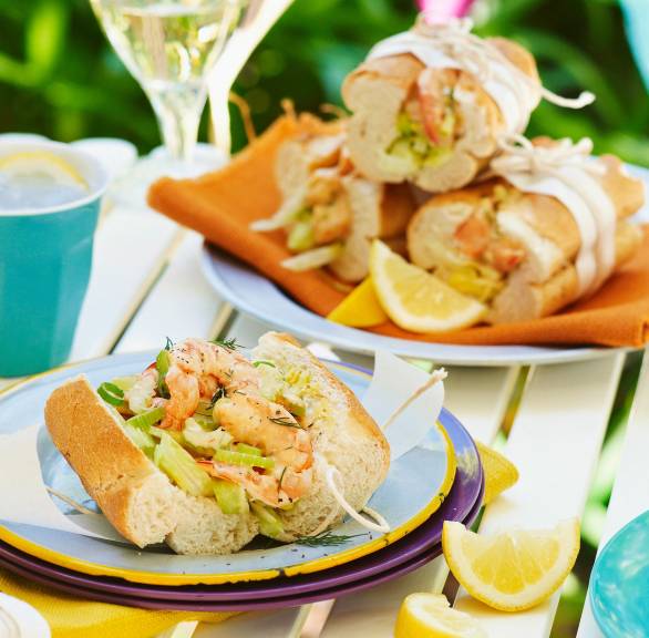 Panini mit Garnelensalat