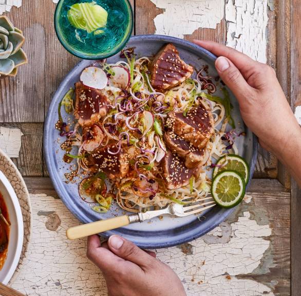 Pastasalat mit frischem Thunfisch