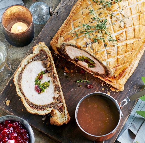 Putenbraten im Blätterteigmantel