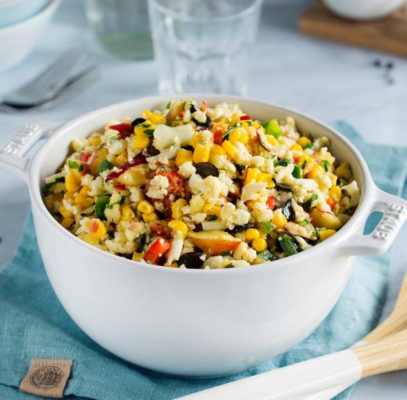 Schneller bunter Blumenkohlsalat