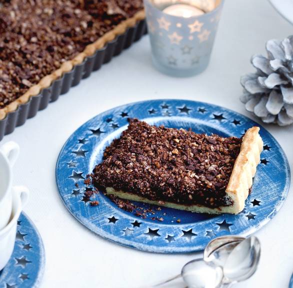 Schokoladentarte mit Knusperbelag