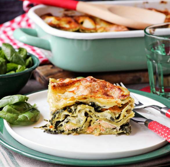 Spinat-Lachs-Lasagne