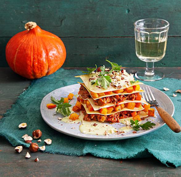 Tellerlasagne mit Hokkaidokürbis