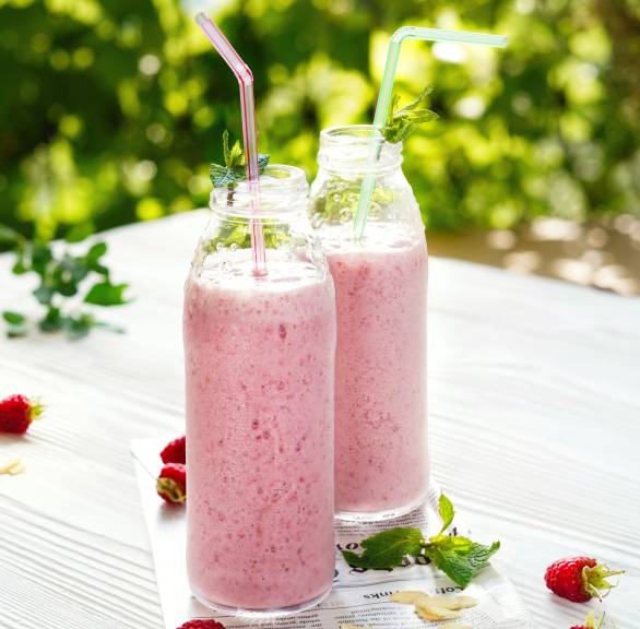 Veganer Himbeer-Mandel-Shake