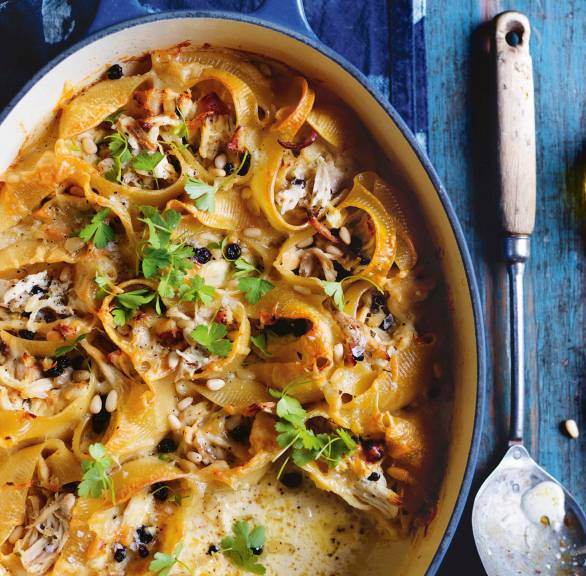 Venezianischer Auflauf mit Conchiglie und Hähnchen