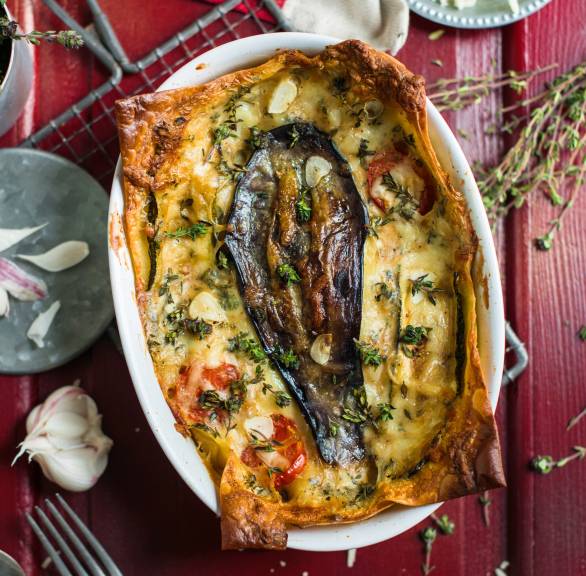 Zucchini-Auberginen- Lasagne