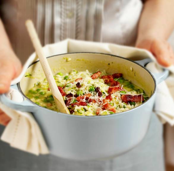 Zucchini-Erbsen-Risotto