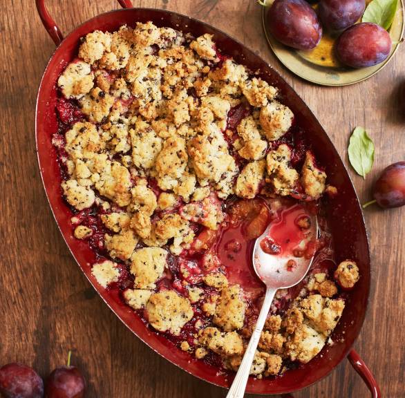 Zwetschgen mit Espressostreuseln