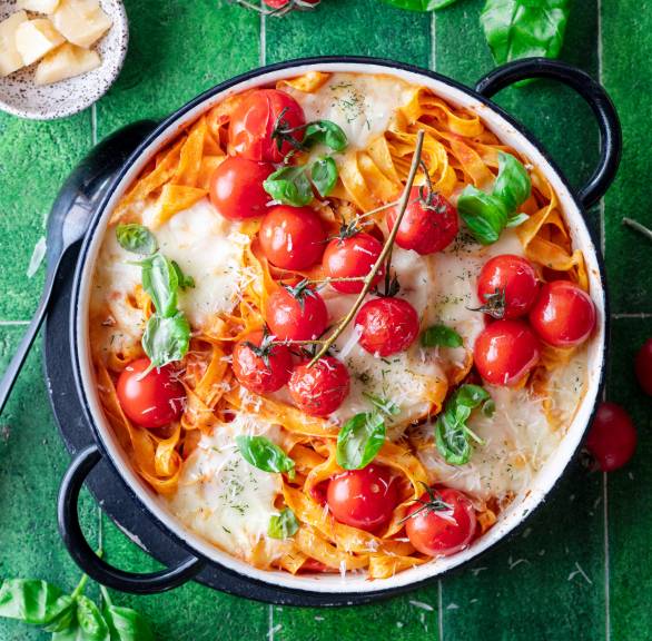 Gratinierte Caprese-Pasta