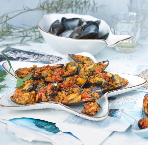 Gratinierte Miesmuscheln