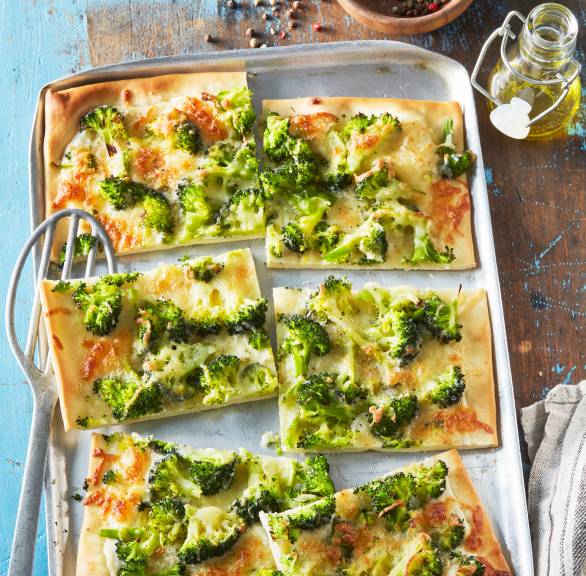 Schnelle Brokkolipizza