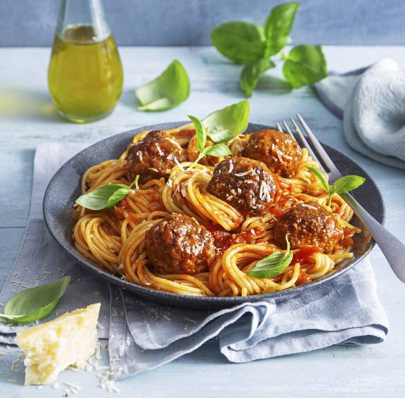 Spaghetti mit Hackbällchen
