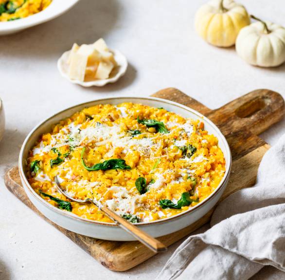 Cremiges Kürbis-Pastasotto
