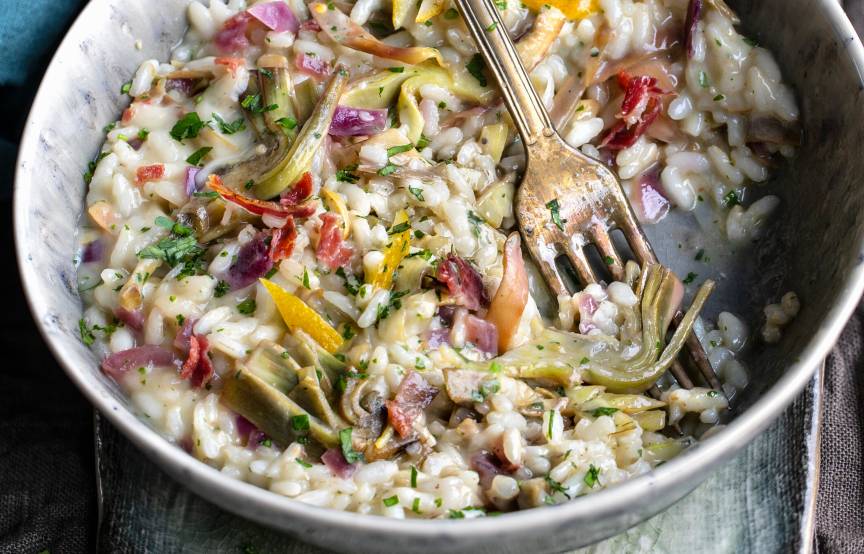 Artischockenrisotto mit Pancetta