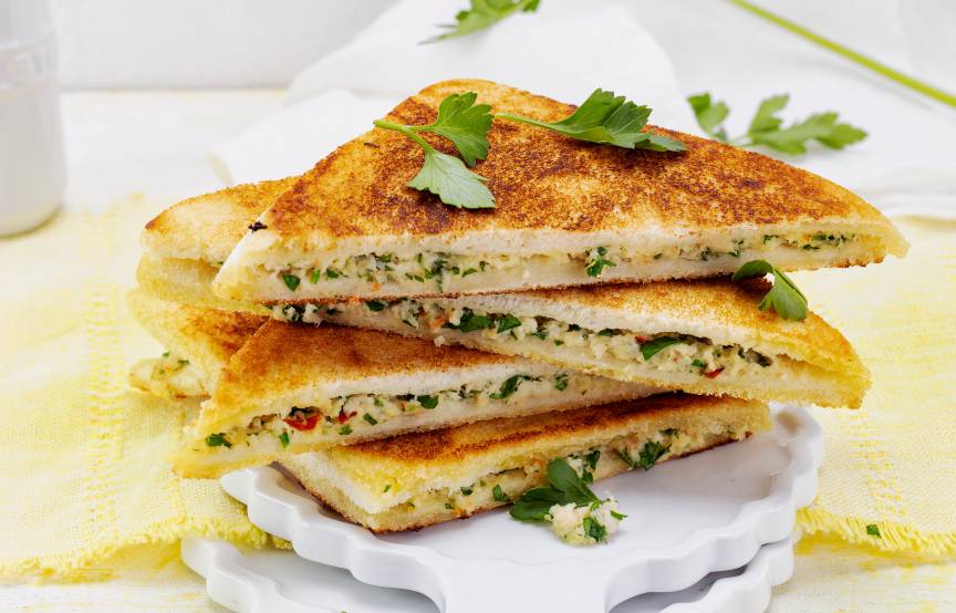 Gebratene Garnelen-Tramezzini