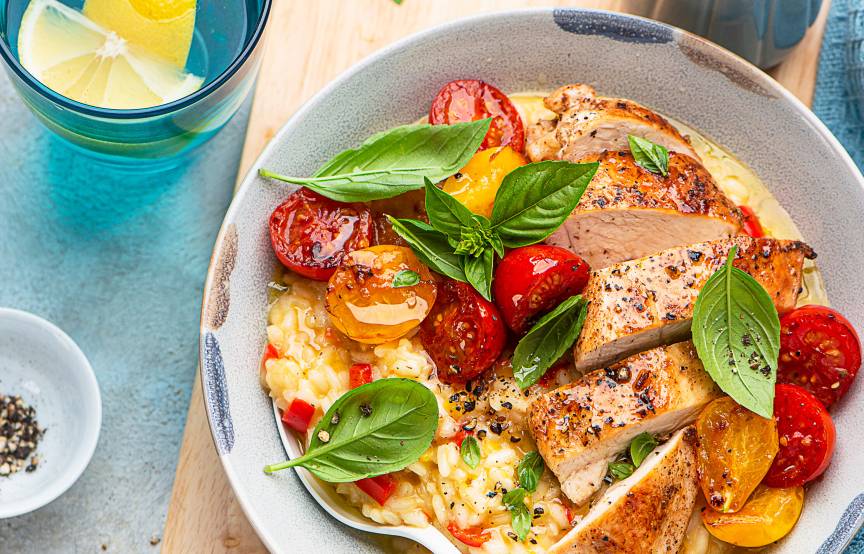 Hähnchenbrustfilet mit Paprikarisotto