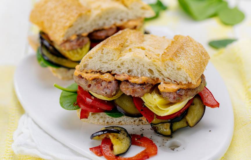 Panini mit Salsiccia und Artischocken