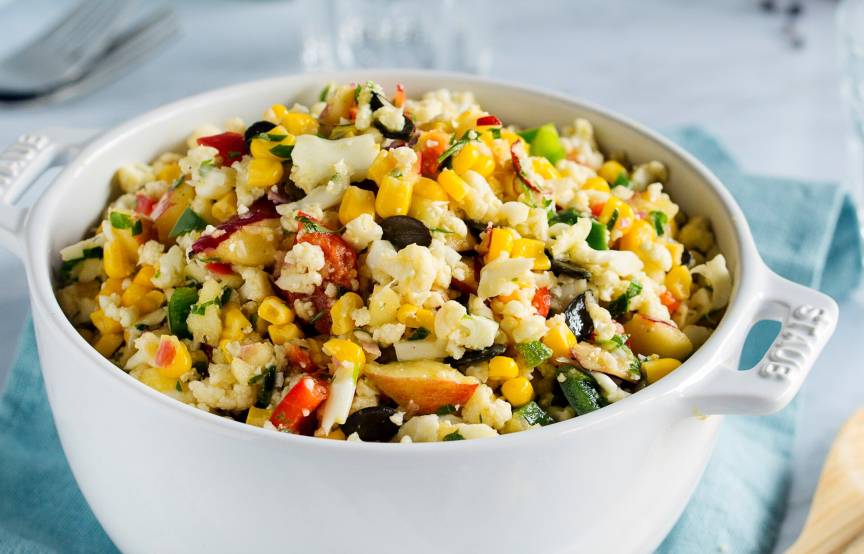 Schneller bunter Blumenkohlsalat