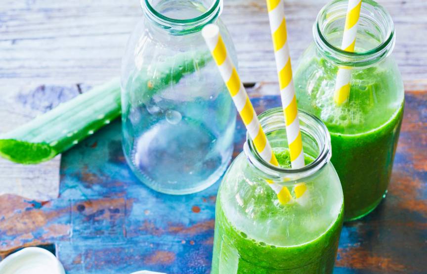 Kiwi-Trauben-Shake mit Aloe vera