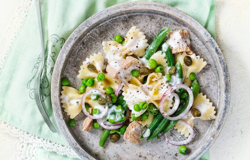 Grüner Farfalle-Salat mit Thunfisch so schnell | SoIsstItalien