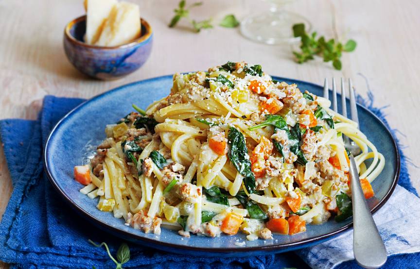 Linguine mit Geflügel-Bolognese | SoIsstItalien