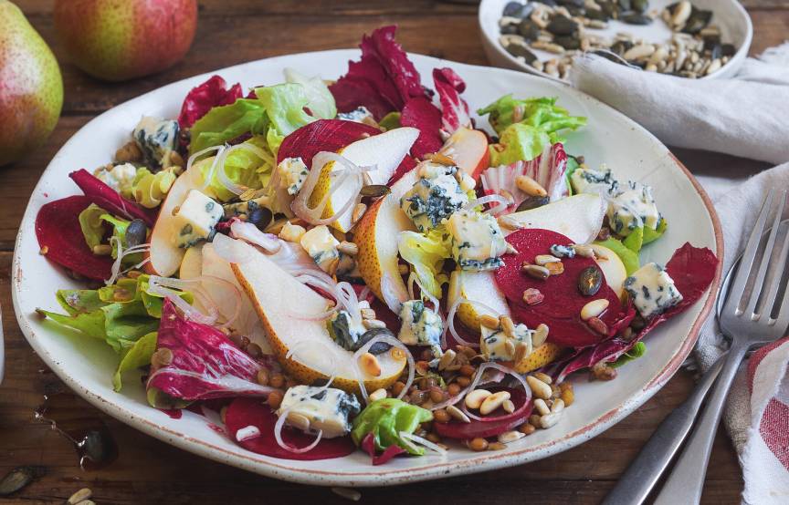 Frisch &amp; Fruchtig: Linsensalat mit Roter Bete und Birnen | SoIsstItalien