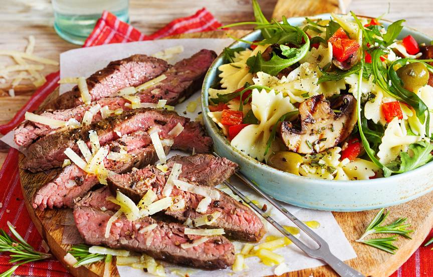 Parmesansteak mit Farfallesalat | SoIsstItalien