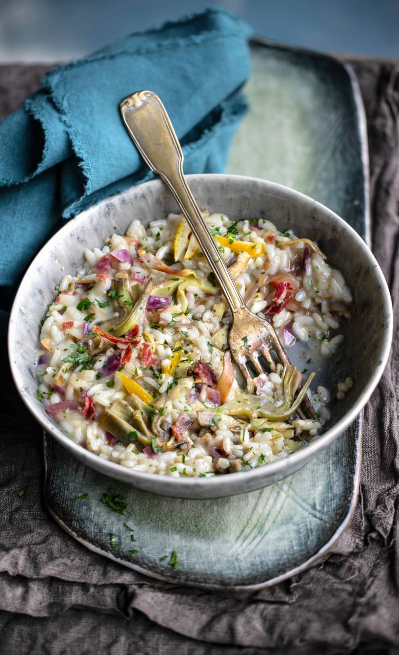 Artischockenrisotto mit Pancetta