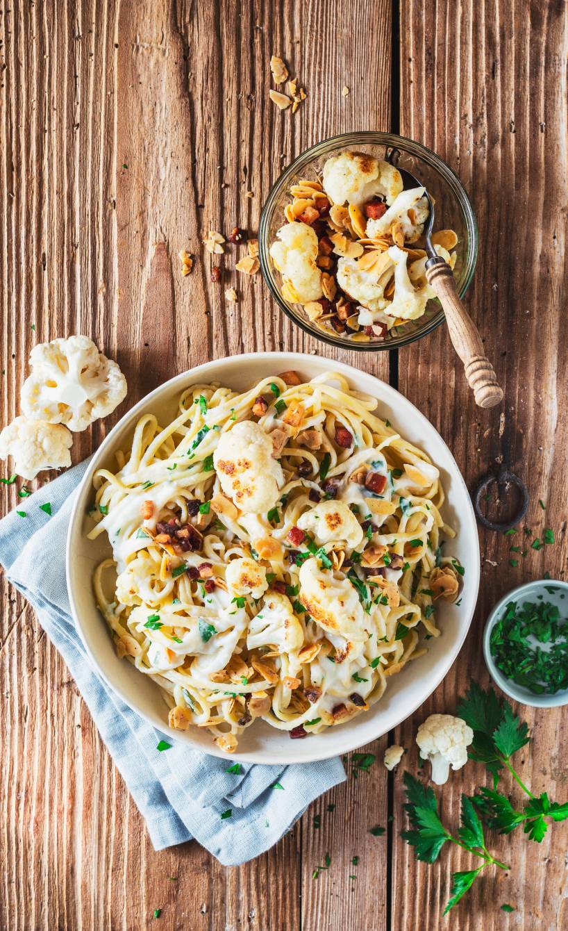 Bavette in cremiger Blumenkohlsoße