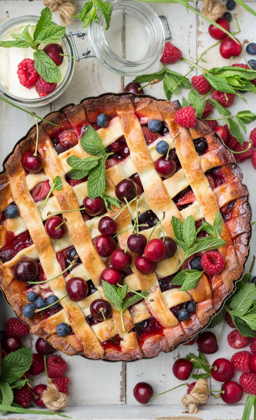 Blätterteigtarte mit Sommerobst