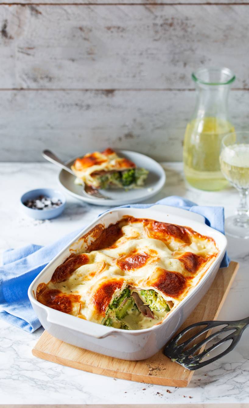 Brokkoli-Mascarpone-Lasagne mit Prosciutto cotto