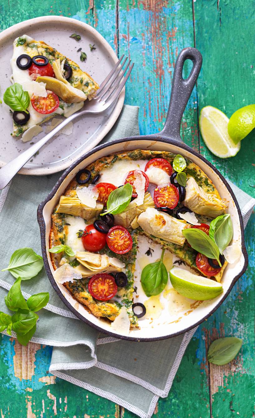 Bunte Frittata-Pizza