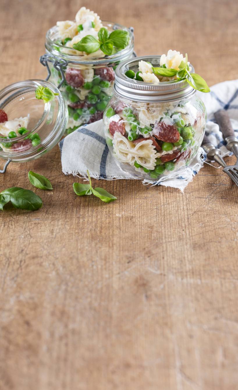 Farfalle-Salat mit Cabanossi und Joghurtdressing | SoIsstItalien